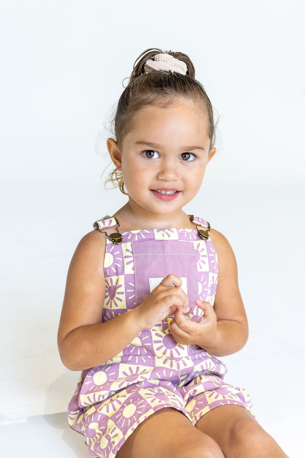 BRIGHTER DAYS SHORT OVERALL - LILAC/BANANA