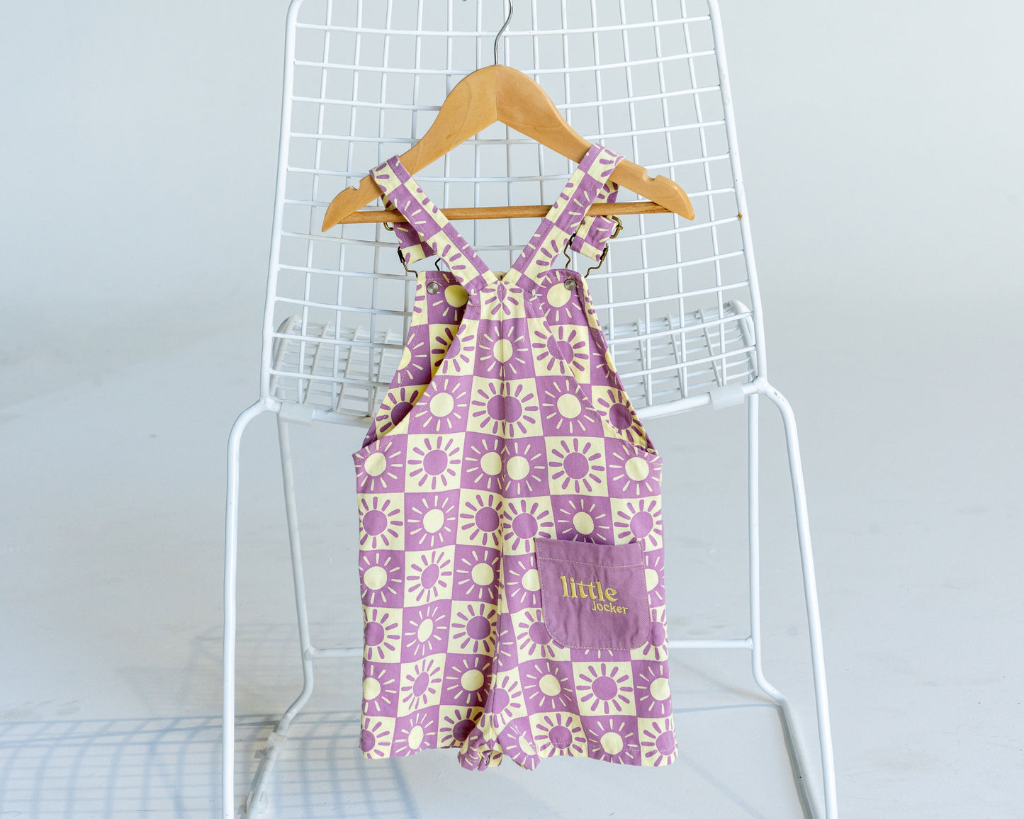 BRIGHTER DAYS SHORT OVERALL - LILAC/BANANA