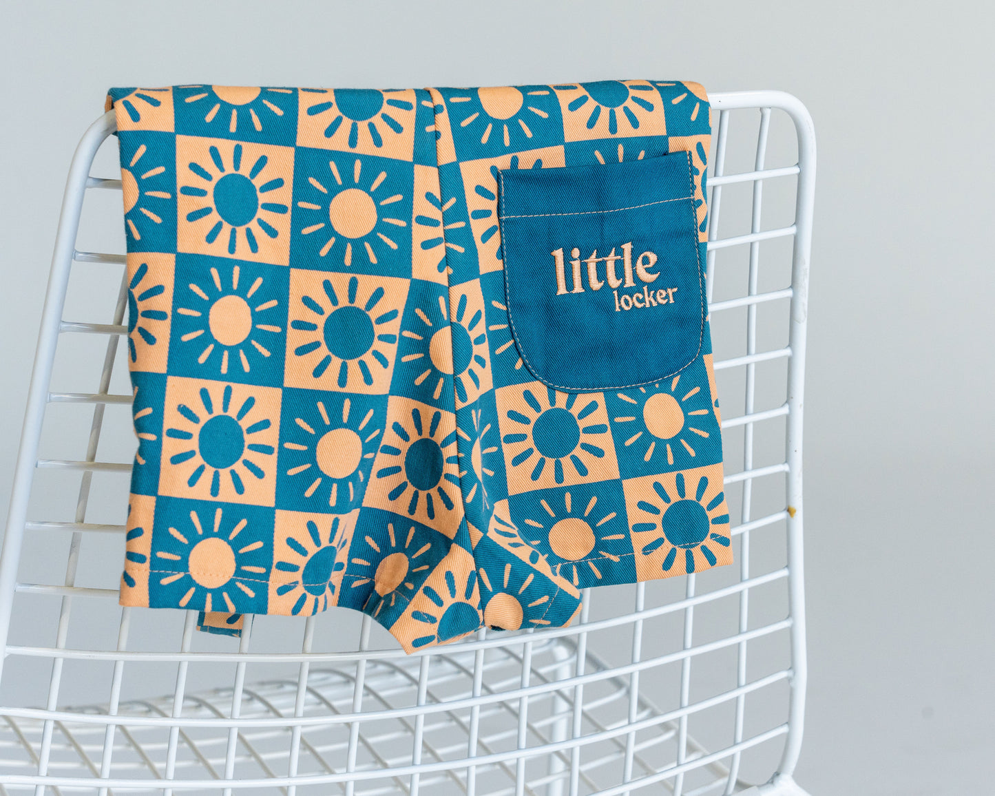 BRIGHTER DAYS SHORT OVERALL - BLUE/TANGERINE