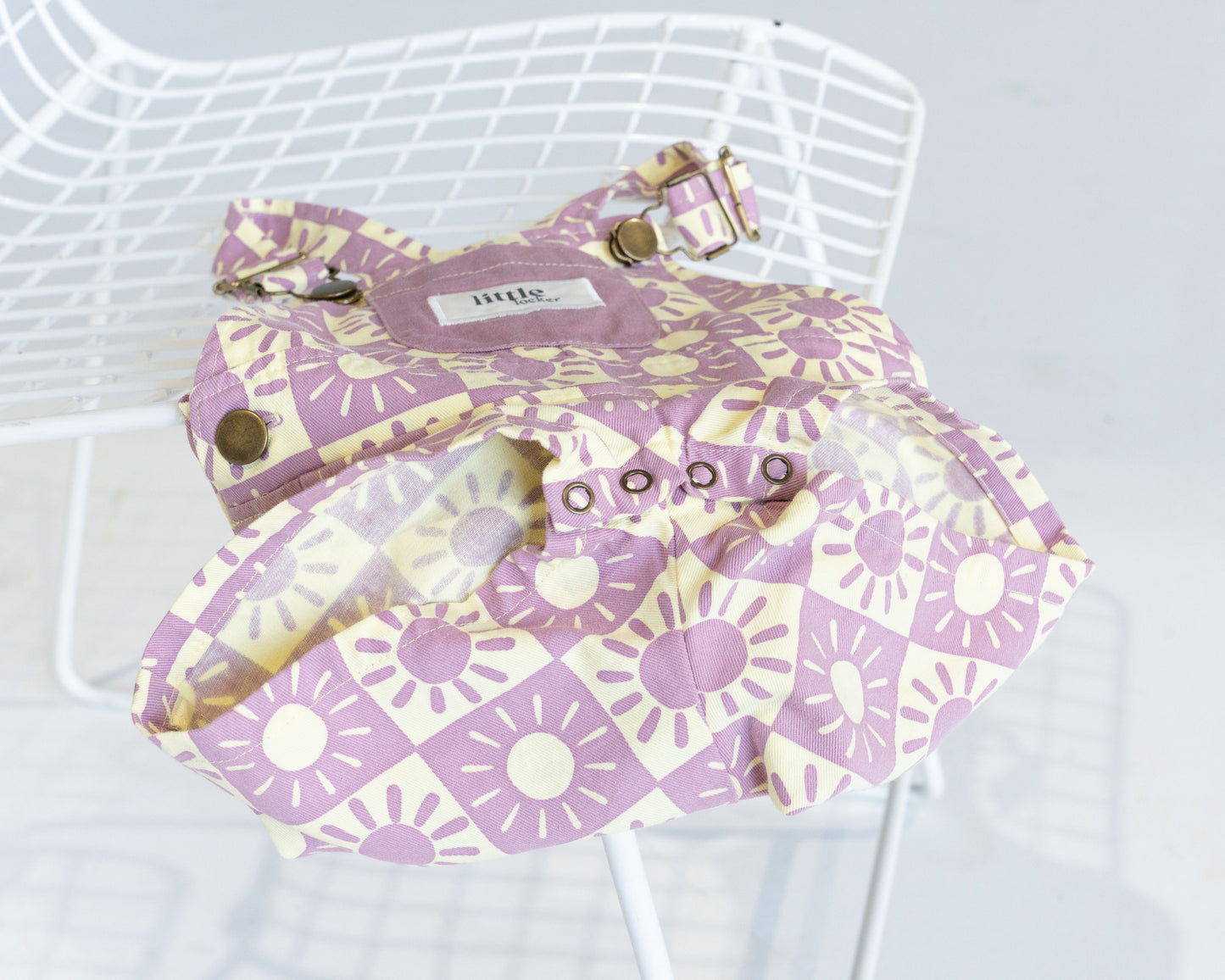 BRIGHTER DAYS SHORT OVERALL - LILAC/BANANA
