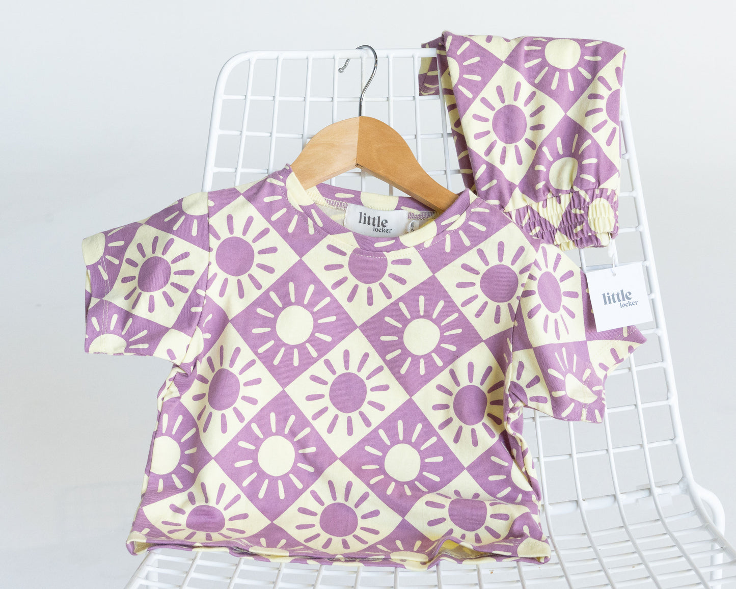 BRIGHTER DAYS TEE & SHORTS SET - LILAC/BANANA