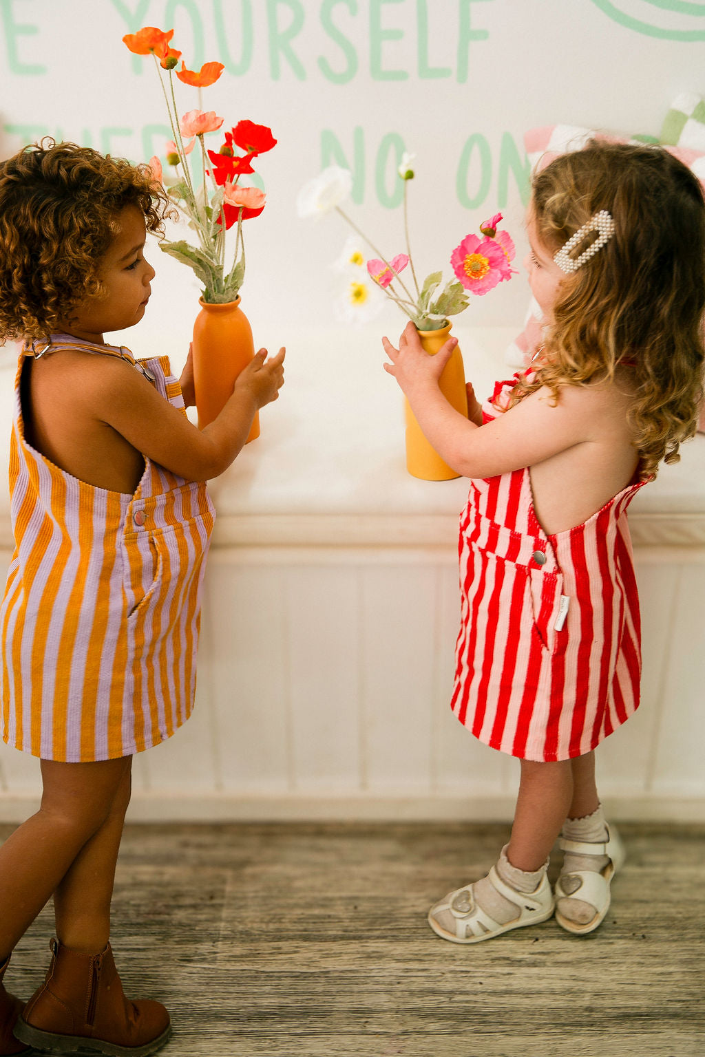 PRE ORDER: STRIPE EDIT - CORDUROY PINAFORE | SUNSET MARMALADE