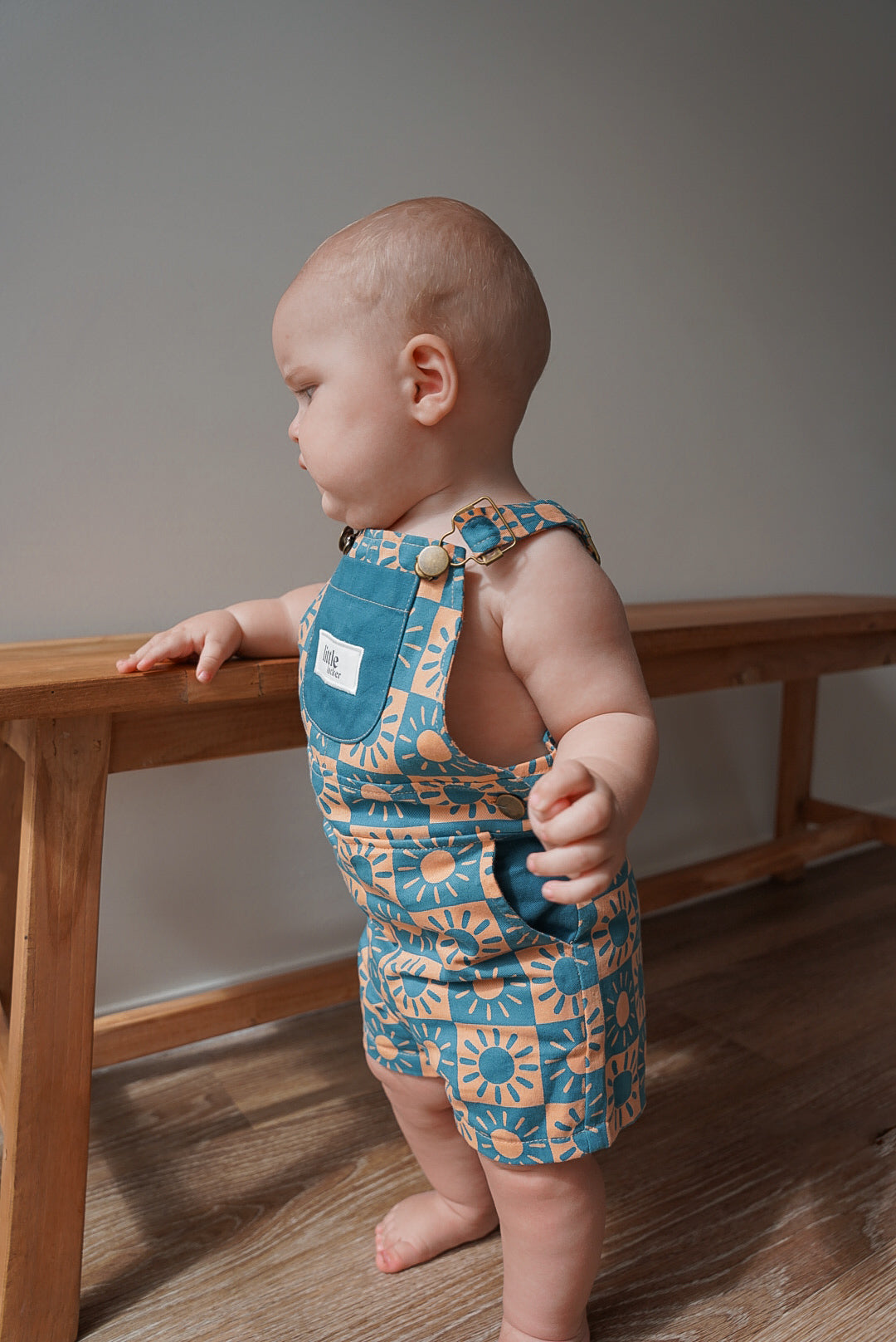 BRIGHTER DAYS SHORT OVERALL - BLUE/TANGERINE
