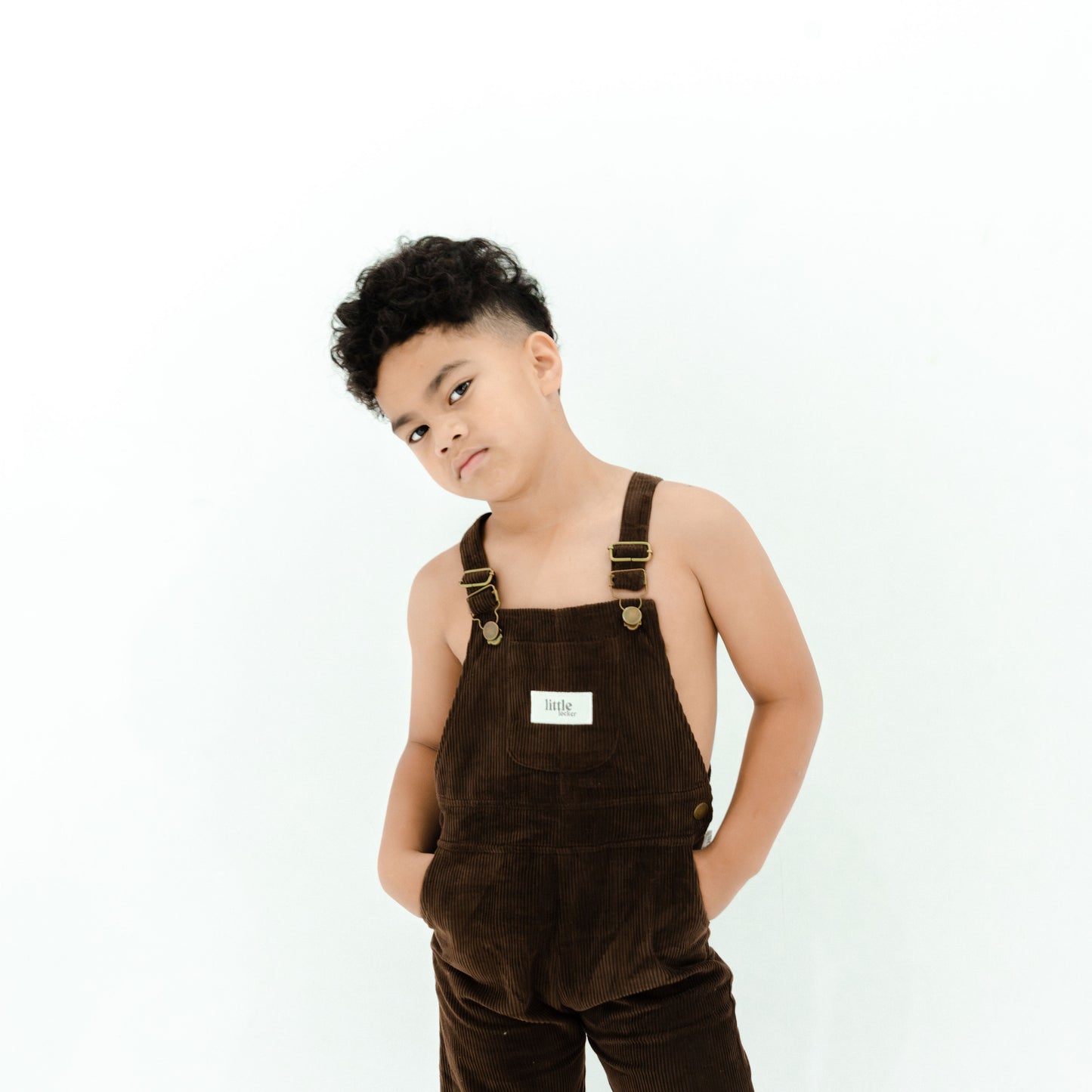 Brown Corduroy overall for babies, toddlers and kids. Made from soft cotton with adjustable straps and a relaxed fit.