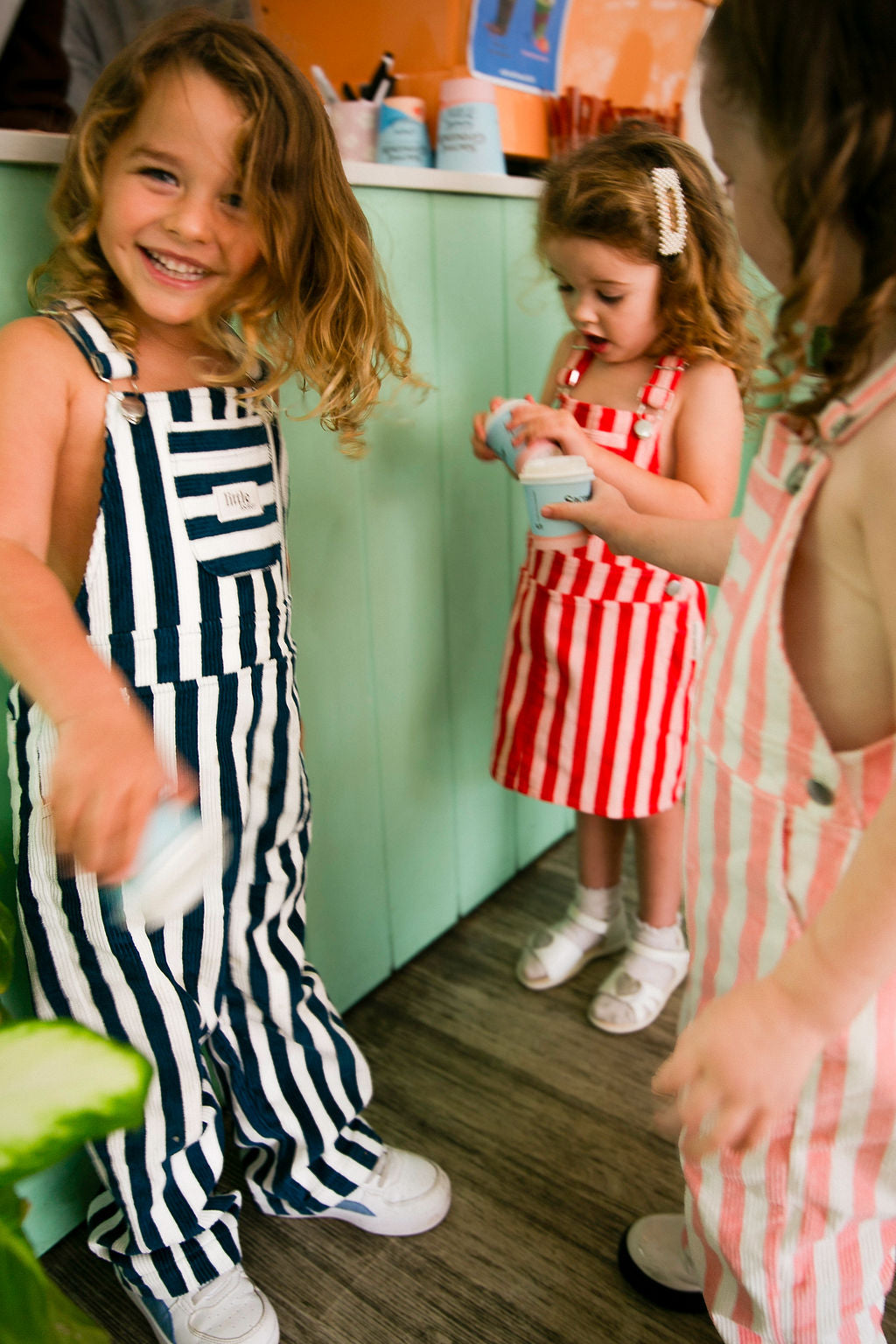 Striped corduroy overalls — Australian kids clothing ethically made by Little Locker