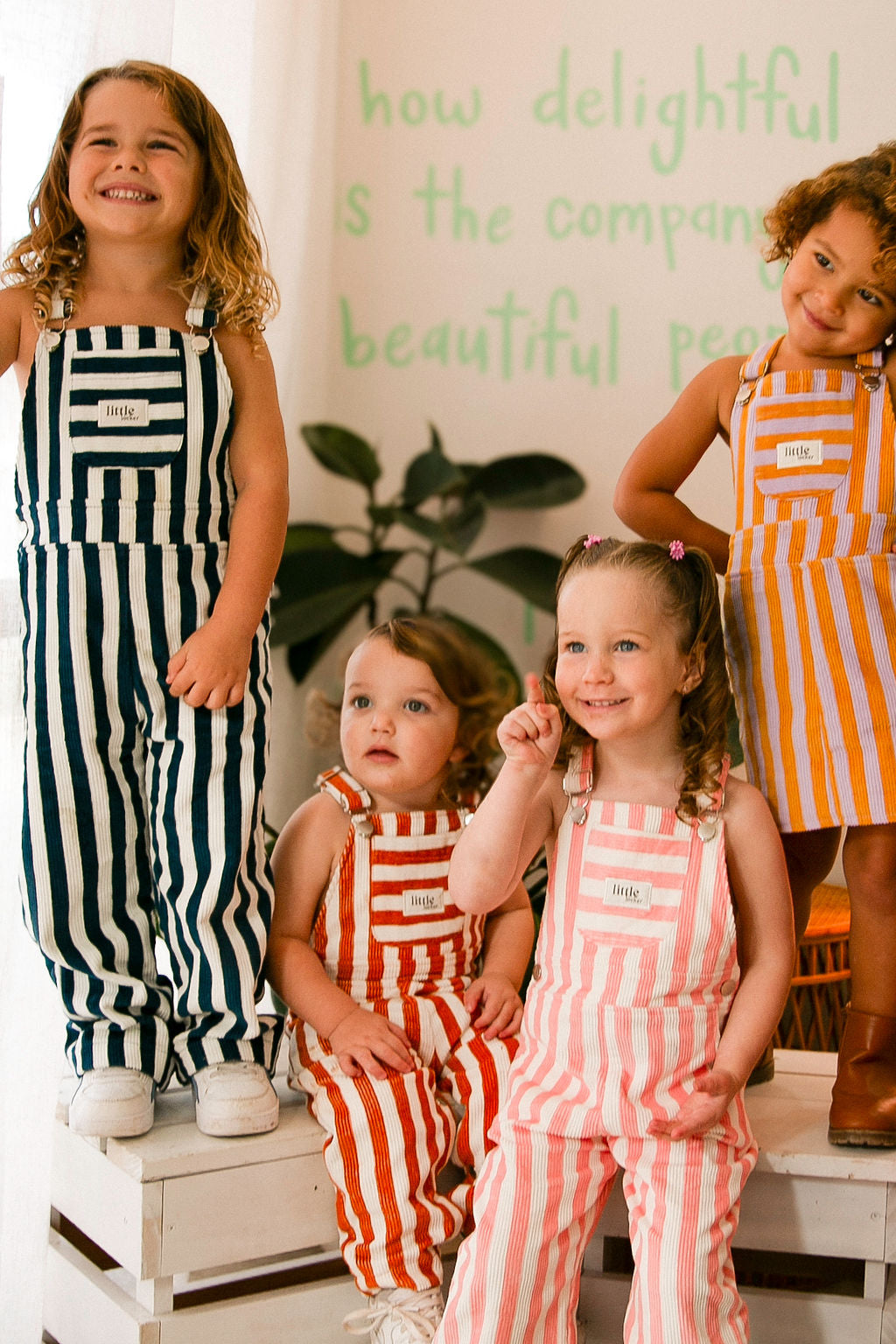Striped corduroy overalls — Australian kids clothing ethically made by Little Locker