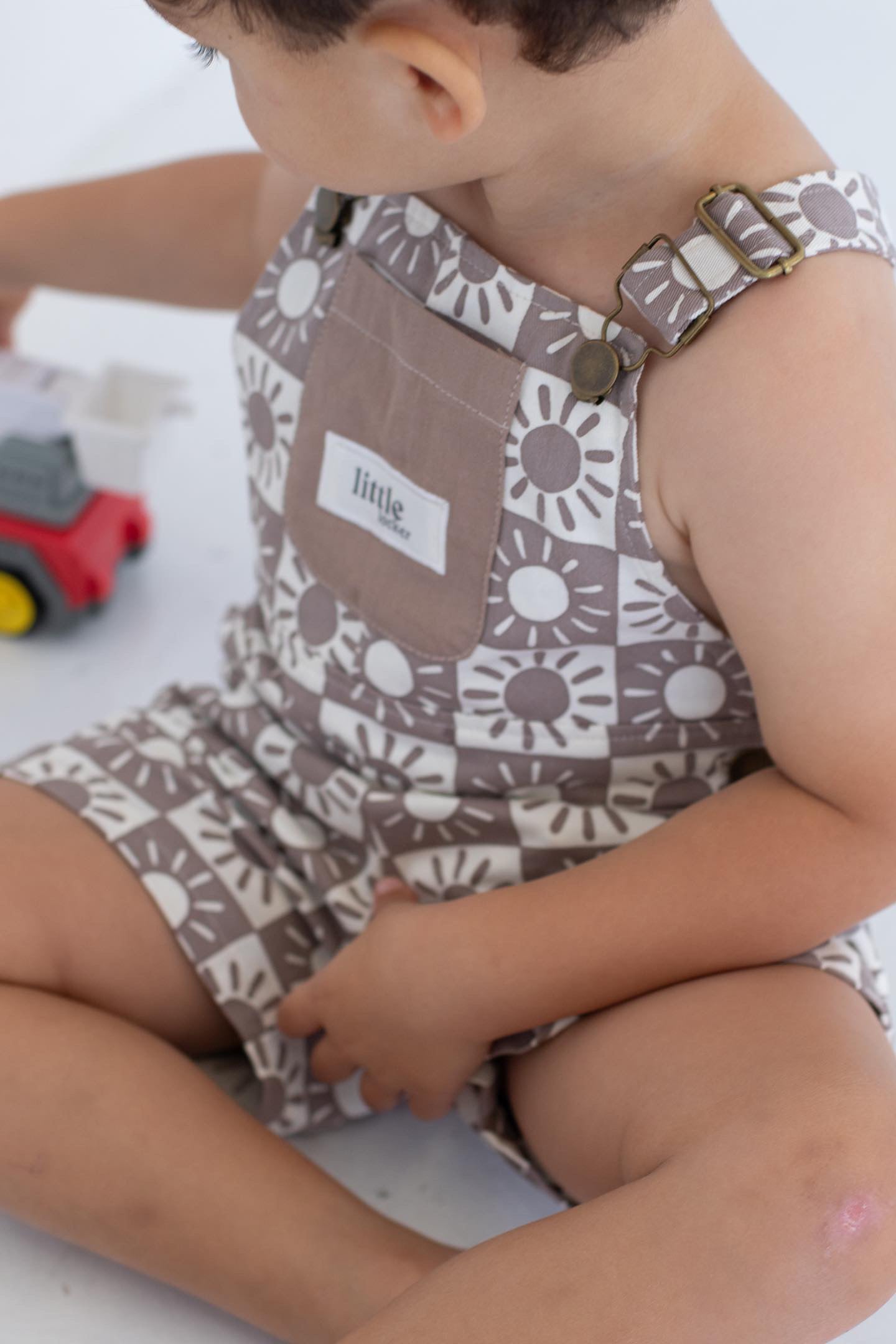 BRIGHTER DAYS SHORT OVERALL - MOCHA/COCONUT